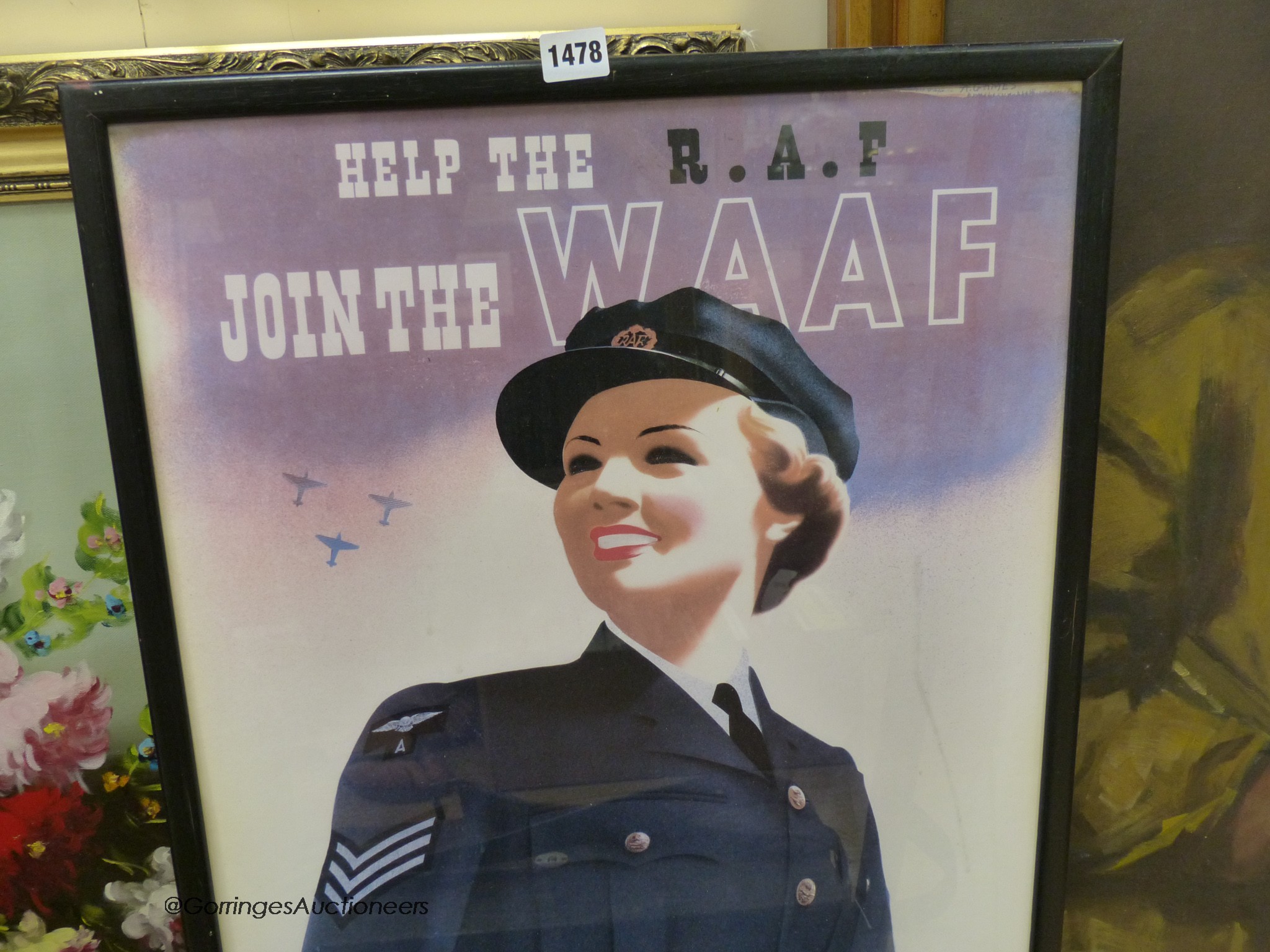 An Abram Games RAF recruitment poster Help RAF, join the WAAF, 70 x 47cm